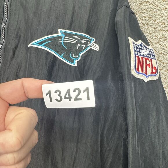 Vintage 90s Carolina Panthers Jacket Men Large Nylon Team NFL By Starter 1/4 Zip - Picture 15 of 15